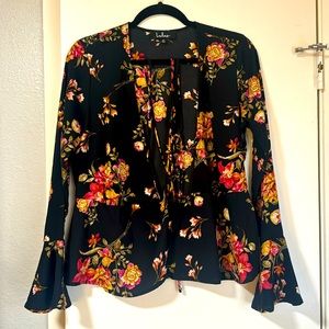 Floral wrap blouse
